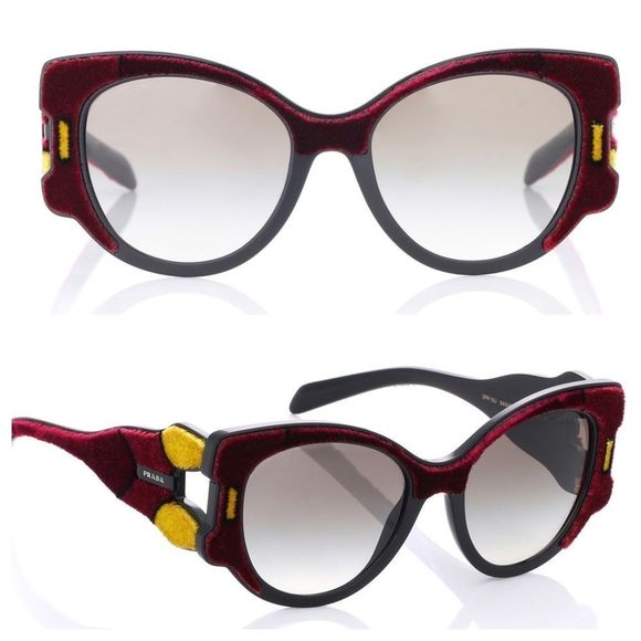 Prada tapestry velvet sunglasses authentic NEW. - Picture 1 of 8
